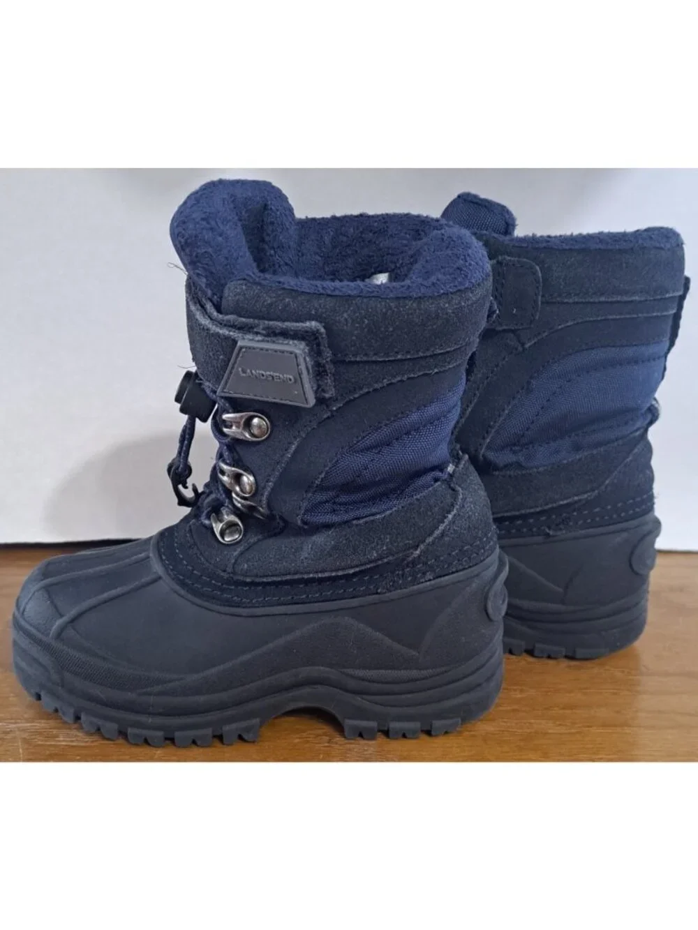 Lands' End Youth US 10 Navy Blue Snow Boots
